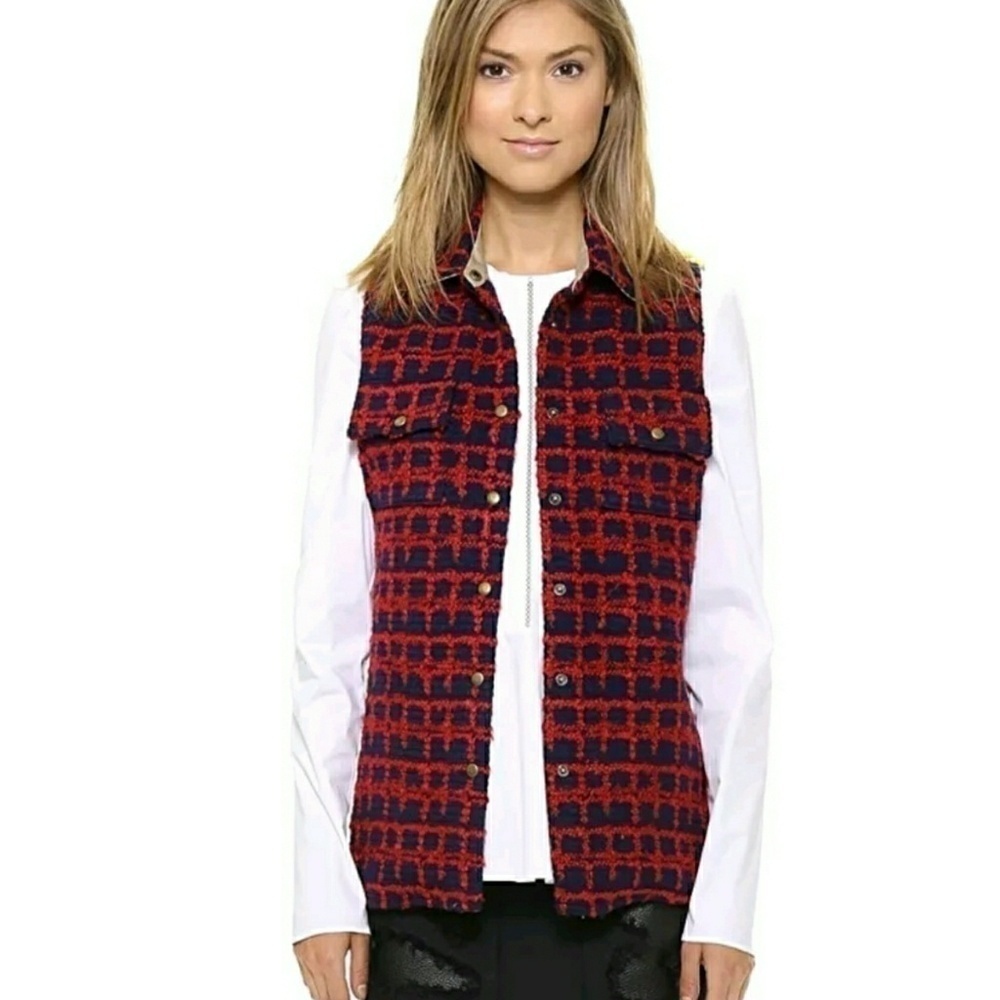 Harvey Faircloth Shirt Jacket Vest Plaid Wool